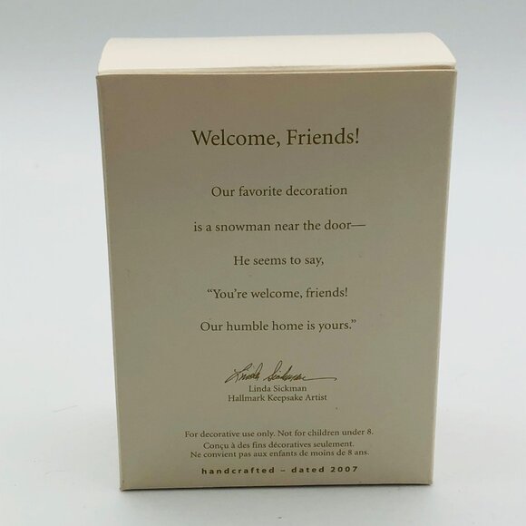 Hallmark 2007 Keepsake Welcome Friends! Snowman Christmas Ornament - Picture 2 of 2